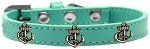 Bronze Anchor Widget Dog Collar (Color/Size: Aqua Size 16)