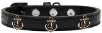 Bronze Anchor Widget Dog Collar (Color/Size: Black Size 16)
