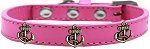 Bronze Anchor Widget Dog Collar (Color/Size: Bright Pink Size 16)
