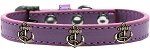 Bronze Anchor Widget Dog Collar (Color/Size: Lavender Size 16)