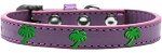 Green Palm Tree Widget Dog Collar (Color/Size: Lavender Size 16)