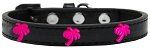 Pink Palm Tree Widget Dog Collar (Color/Size: Black Size 12)
