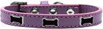 Black Bone Widget Dog Collar (Color/Size: Lavender Size 16)