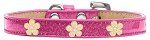 Gold Flower Widget Dog Collar (Color/Size: Pink Ice Cream Size 12)