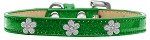 Silver Flower Widget Dog Collar (Color/Size: Emerald Green Ice Cream Size 16)