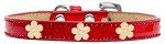 Gold Flower Widget Dog Collar (Color/Size: Red Ice Cream Size 16)