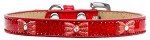 Red Glitter Bow Widget Dog Collar (Color/Size: Red Ice Cream Size 16)