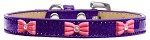 Pink Glitter Bow Widget Dog Collar (Color/Size: Purple Ice Cream Size 12)