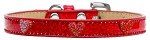 Red Glitter Heart Widget Dog Collar (Color/Size: Red Ice Cream Size 12)