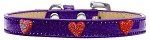 Red Glitter Heart Widget Dog Collar (Color/Size: Purple Ice Cream Size 12)