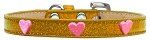 Pink Glitter Heart Widget Dog Collar (Color/Size: Gold Ice Cream Size 16)
