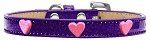 Pink Glitter Heart Widget Dog Collar (Color/Size: Purple Ice Cream Size 16)