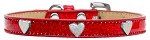 Silver Heart Widget Dog Collar (Color/Size: Red Ice Cream Size 12)