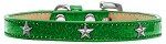 Silver Star Widget Dog Collar (Color/Size: Emerald Green Ice Cream Size 16)