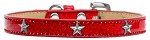 Silver Star Widget Dog Collar (Color/Size: Red Ice Cream Size 16)