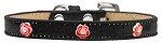 Red Rose Widget Dog Collar (Color/Size: Black Ice Cream Size 12)