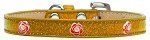 Red Rose Widget Dog Collar (Color/Size: Gold Ice Cream Size 12)