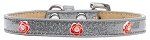 Red Rose Widget Dog Collar (Color/Size: Silver Ice Cream Size 12)