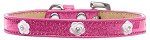 Light Pink Rose Widget Dog Collar (Color/Size: Pink Ice Cream Size 16)