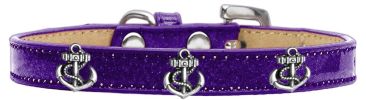 Silver Anchor Widget Dog Collar