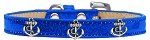 Silver Anchor Widget Dog Collar (Color/Size: Blue Ice Cream Size 16)