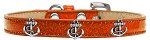 Silver Anchor Widget Dog Collar (Color/Size: Orange Ice Cream Size 16)