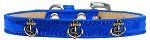 Bronze Anchor Widget Dog Collar (Color/Size: Blue Ice Cream Size 12)