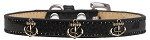 Bronze Anchor Widget Dog Collar (Color/Size: Black Ice Cream Size 16)