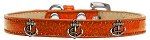 Bronze Anchor Widget Dog Collar (Color/Size: Orange Ice Cream Size 16)