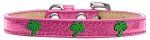 Green Palm Tree Widget Dog Collar (Color/Size: Pink Ice Cream Size 16)