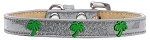Green Palm Tree Widget Dog Collar (Color/Size: Silver Ice Cream Size 16)