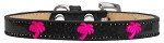 Pink Palm Tree Widget Dog Collar (Color/Size: Black Ice Cream Size 12)