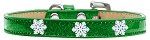 Snowflake Widget Dog Collar (Color/Size: Emerald Green Ice Cream Size 12)