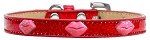 Pink Glitter Lips Widget Dog Collar (Color/Size: Red Ice Cream Size 16)