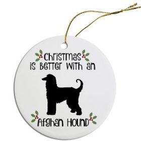 Breed Specific Round Christmas Ornament (Color/Size: Afghan Hound)
