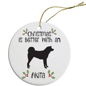 Breed Specific Round Christmas Ornament (Color/Size: Akita)