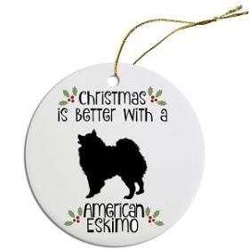 Breed Specific Round Christmas Ornament (Color/Size: American Eskimo)