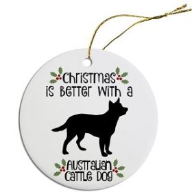 Breed Specific Round Christmas Ornament (Color/Size: Australian Cattle Dog)