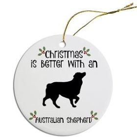 Breed Specific Round Christmas Ornament (Color/Size: Australian Shepherd)