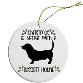 Breed Specific Round Christmas Ornament (Color/Size: Bassett Hound)