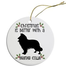 Breed Specific Round Christmas Ornament (Color/Size: Bearded Collie)