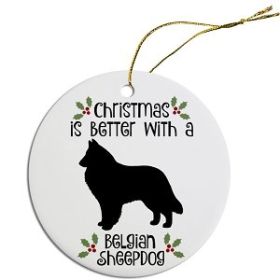 Breed Specific Round Christmas Ornament (Color/Size: Belgian Sheepdog)