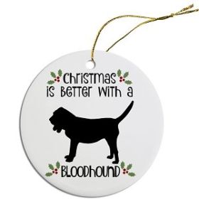 Breed Specific Round Christmas Ornament (Color/Size: Bloodhound)