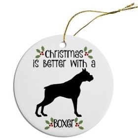 Breed Specific Round Christmas Ornament (Color/Size: Boxer)