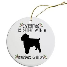Breed Specific Round Christmas Ornament (Color/Size: Brussels Griffon)