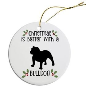 Breed Specific Round Christmas Ornament (Color/Size: Bulldog)
