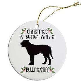 Breed Specific Round Christmas Ornament (Color/Size: Bullmastiff)