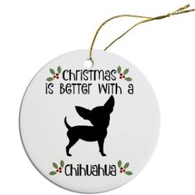 Breed Specific Round Christmas Ornament (Color/Size: Chihuahua)