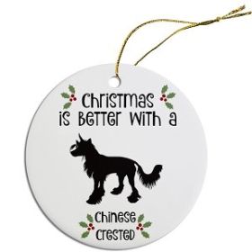 Breed Specific Round Christmas Ornament (Color/Size: Chinese Crested)