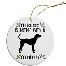 Breed Specific Round Christmas Ornament (Color/Size: Coonhound)